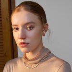 Gold Pearl Dual Stud Earrings – Modern Elegant 18K Gold Vermeil | MaiaMina