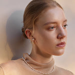 Gold Pearl Dual Stud Earrings – Modern Elegant 18K Gold Vermeil | MaiaMina