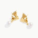 Gold and Pearl Drop Earrings with 18K Gold Plating | Elegant Women's Jewelry | MaiaMina