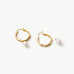 Molten Pearl Pave Hoop Earrings – Detachable Freshwater Pearl Hoops | MaiaMina
