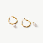 Molten Pearl Pave Hoop Earrings – Detachable Freshwater Pearl Hoops | MaiaMina