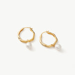 Molten Pearl Pave Hoop Earrings – Detachable Freshwater Pearl Hoops | MaiaMina