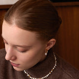 Gold Pearl Pave Mini Hoop Earrings – Sculptural 18K Gold Vermeil Jewelry | MaiaMina