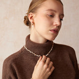 Gold Pearl Pave Mini Hoop Earrings – Sculptural 18K Gold Vermeil Jewelry | MaiaMina