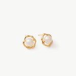 Molten Pearl Wavy Stud Earrings in 18K Gold Vermeil – MaiaMina