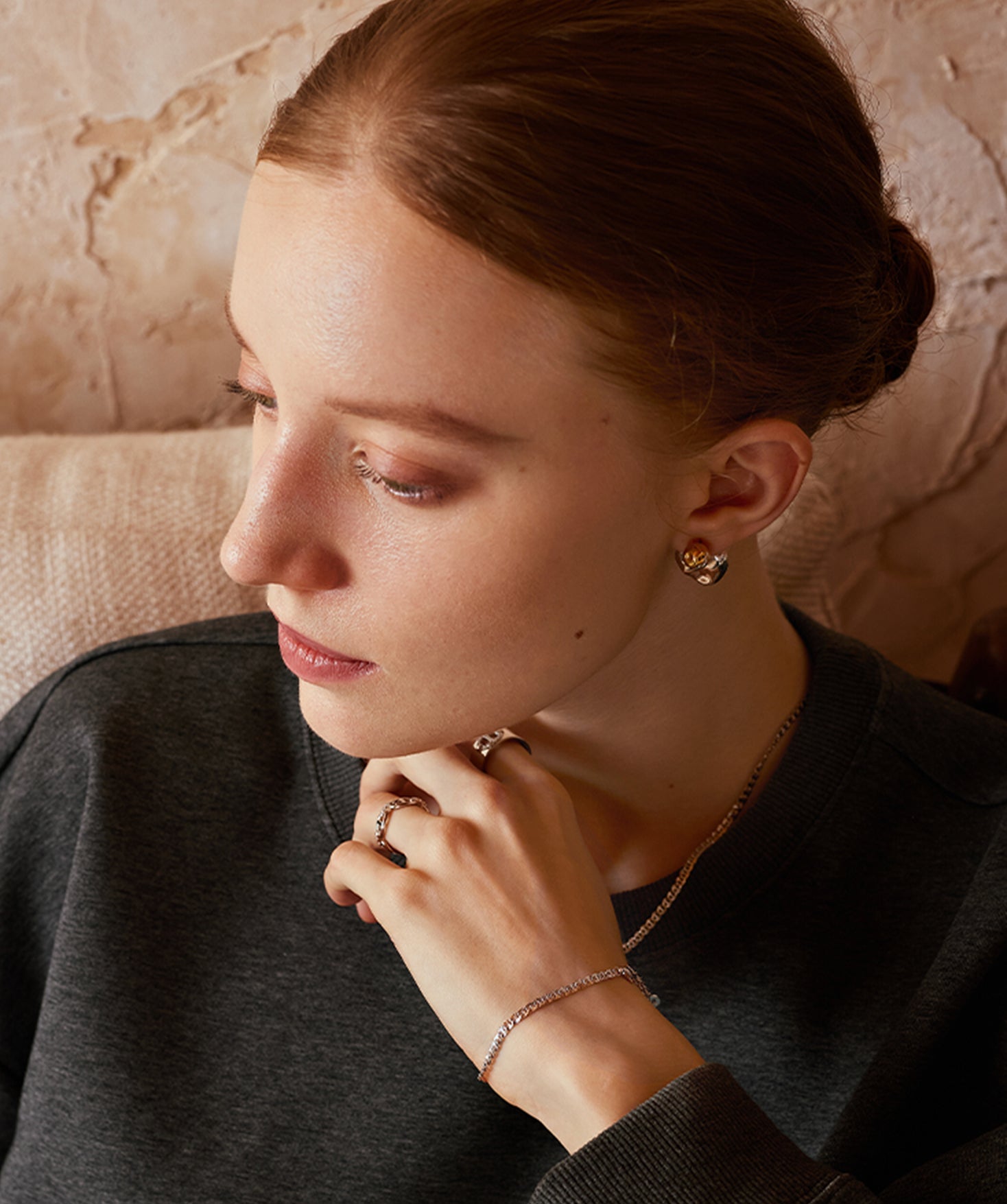 Molten Two-Tone Stud Earrings – Gold and Silver Sculptural Studs | MaiaMina