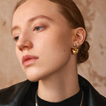 Molten Two-Tone Stud Earrings – Gold and Silver Sculptural Studs | MaiaMina