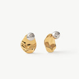 Molten Two-Tone Stud Earrings – Gold and Silver Sculptural Studs | MaiaMina