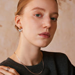 Molten Two-Tone Stud Earrings – Gold and Silver Sculptural Studs | MaiaMina