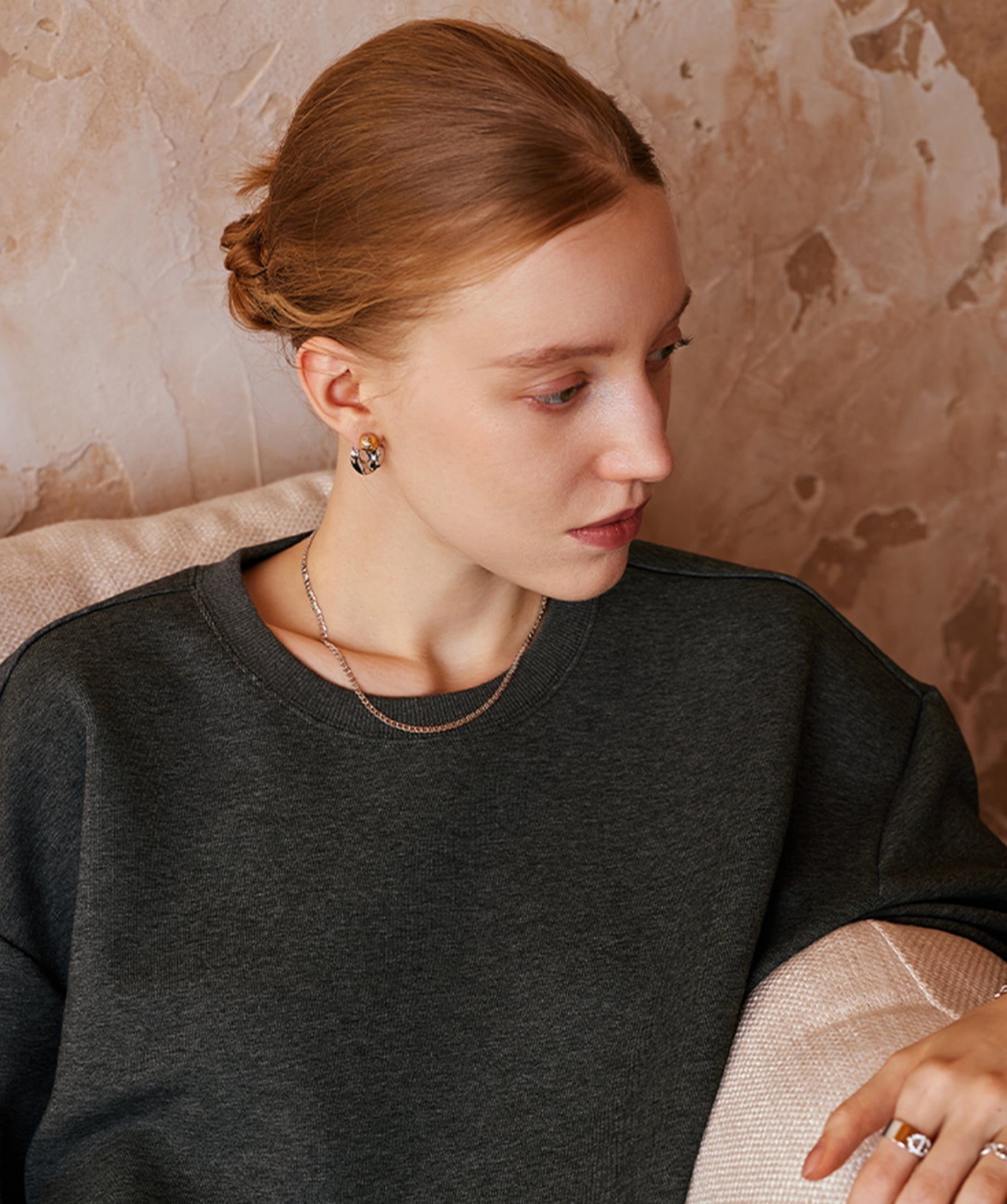 Molten Two-Tone Stud Earrings – Gold and Silver Sculptural Studs | MaiaMina