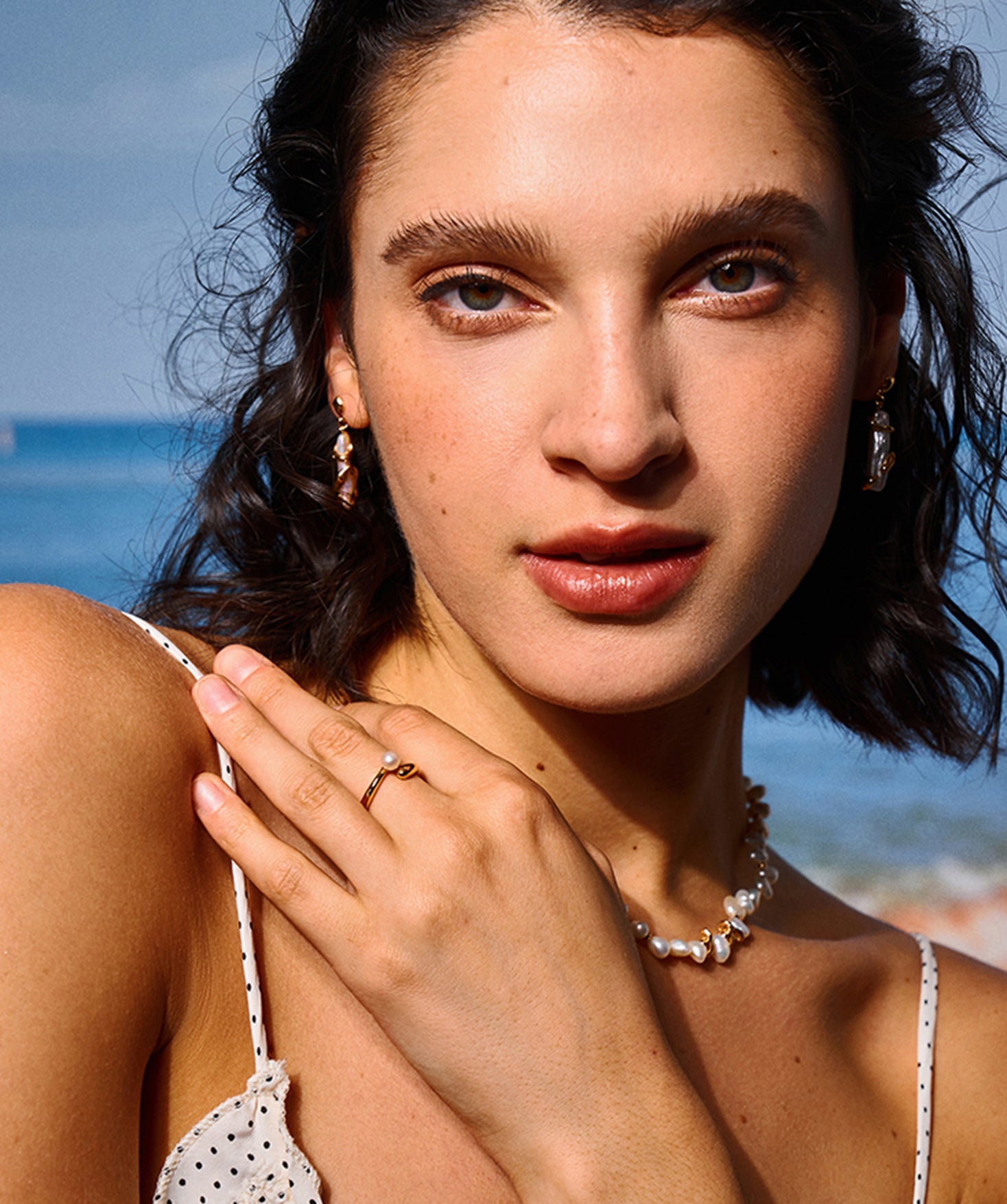 Elegant Baroque Pearl and 18K Gold Plated Sterling Silver Drop Earrings | Women's Jewelry | MaiaMina