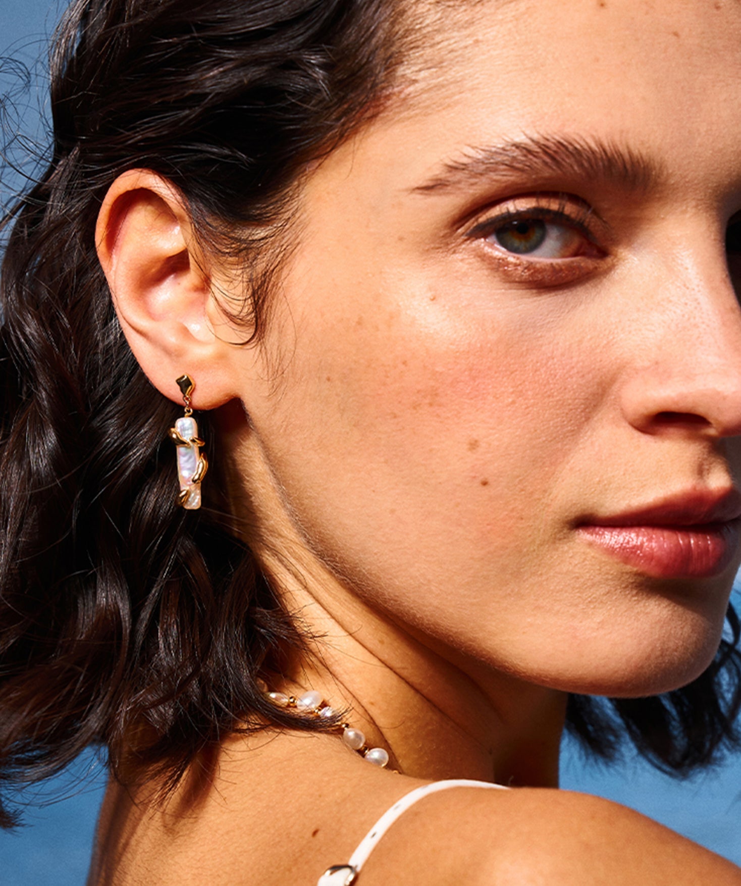 Elegant Baroque Pearl and 18K Gold Plated Sterling Silver Drop Earrings | Women's Jewelry | MaiaMina