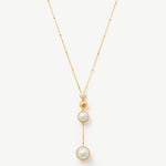 Long Gold Pearl Drop Pendant Necklace – Moon Phase Inspired Jewelry | MaiaMina