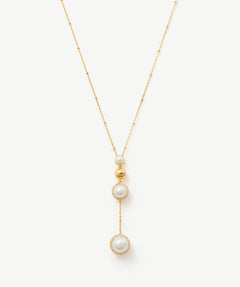 Long Gold Pearl Drop Pendant Necklace – Moon Phase Inspired Jewelry | MaiaMina