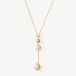 Long Gold Pearl Drop Pendant Necklace – Moon Phase Inspired Jewelry | MaiaMina