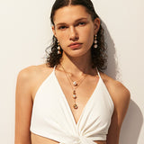 Long Gold Pearl Drop Pendant Necklace – Moon Phase Inspired Jewelry | MaiaMina