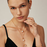 Long Gold Pearl Drop Pendant Necklace – Moon Phase Inspired Jewelry | MaiaMina