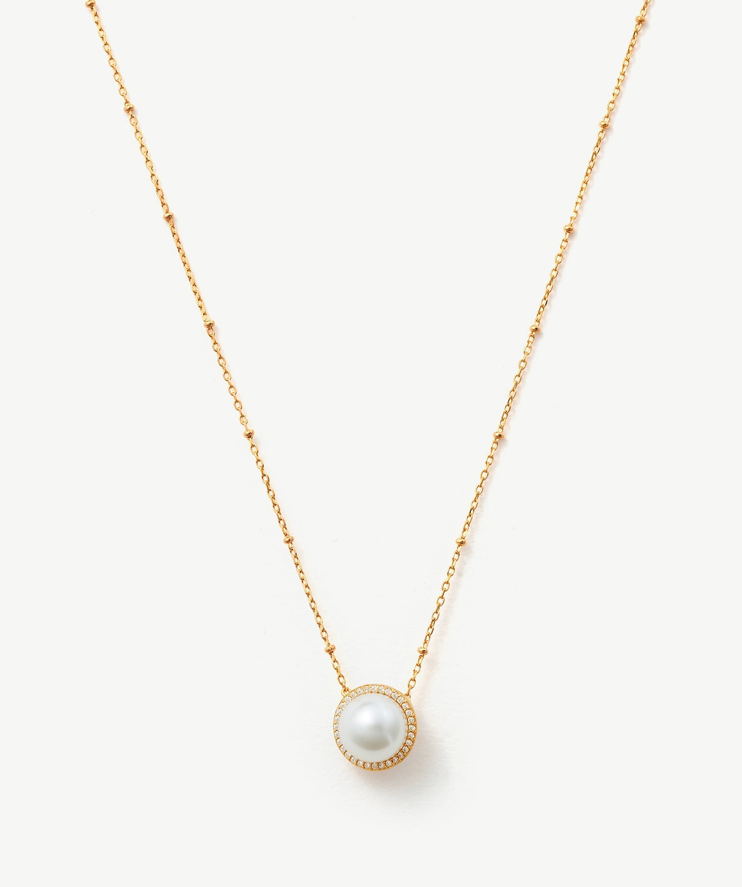 Elegant Pearl Moon Pendant Necklace – 18K Gold Vermeil Pearl Jewelry | MaiaMina