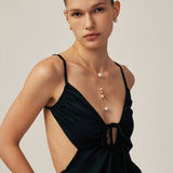 Long Gold Pearl Drop Pendant Necklace – Moon Phase Inspired Jewelry | MaiaMina