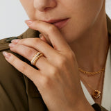 Gold Vermeil Spike Eternity Ring with Gradient Gemstones – MaiaMina