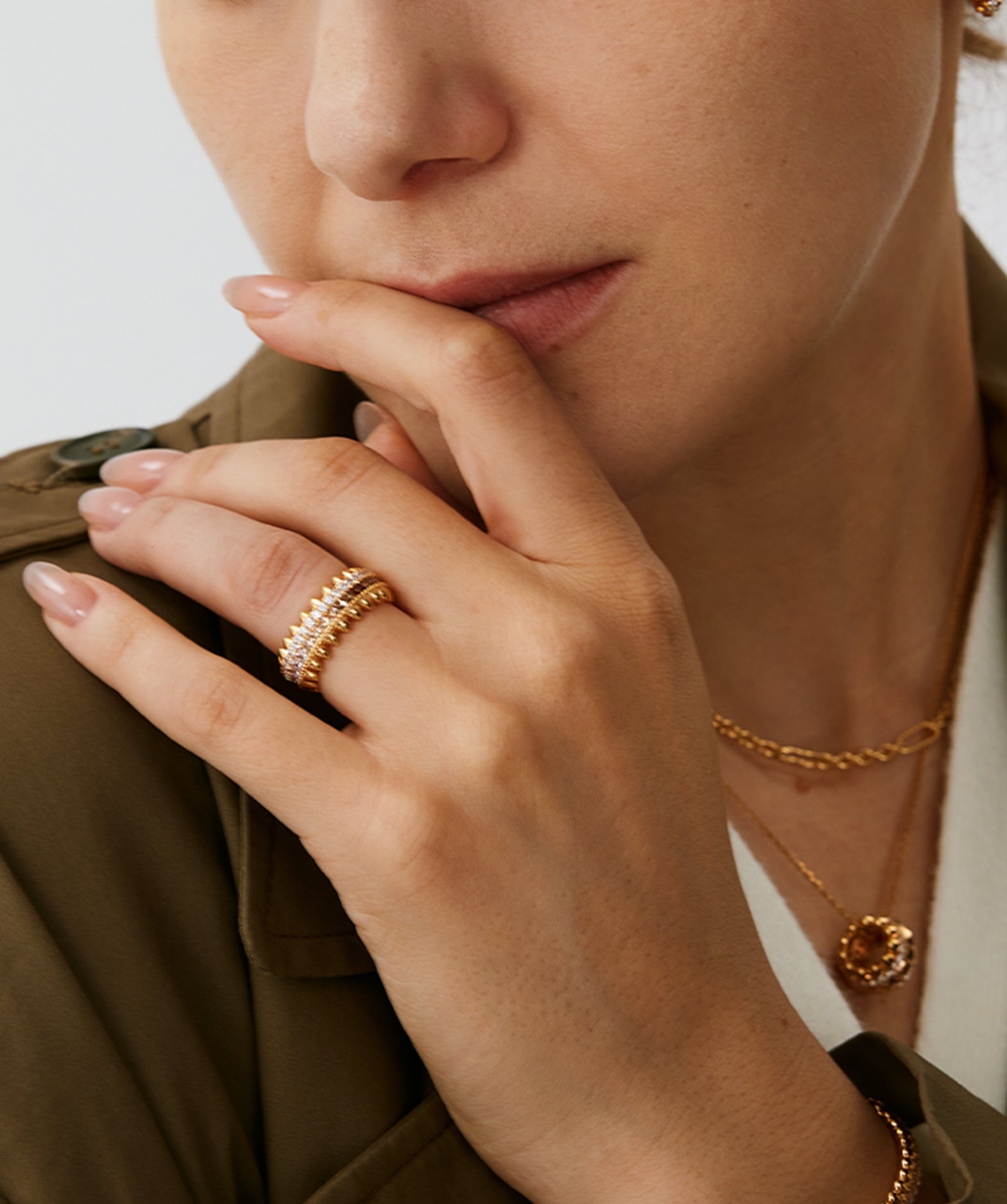 Gold Vermeil Spike Eternity Ring with Gradient Gemstones – MaiaMina