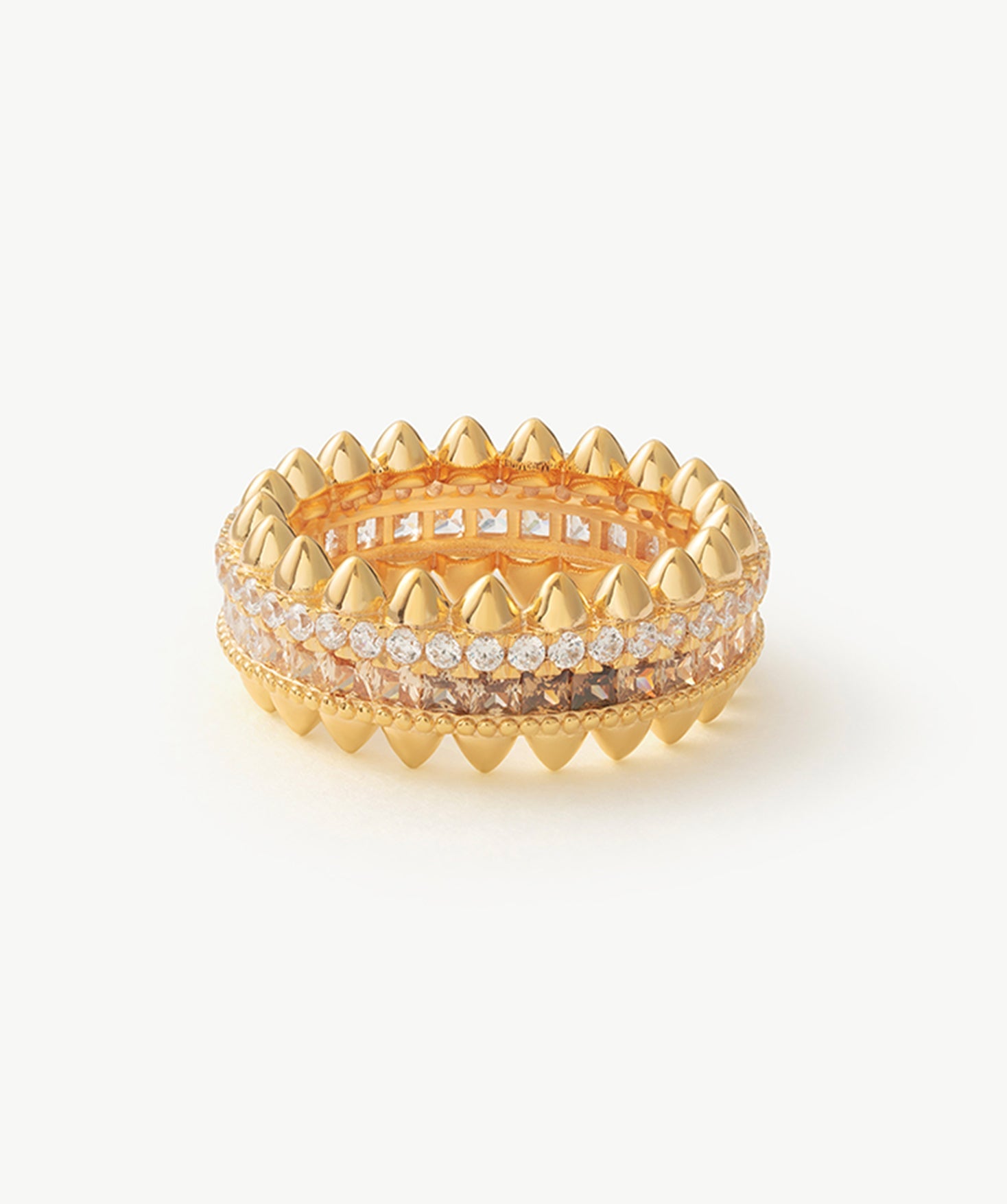 Gold Vermeil Spike Eternity Ring with Gradient Gemstones – MaiaMina
