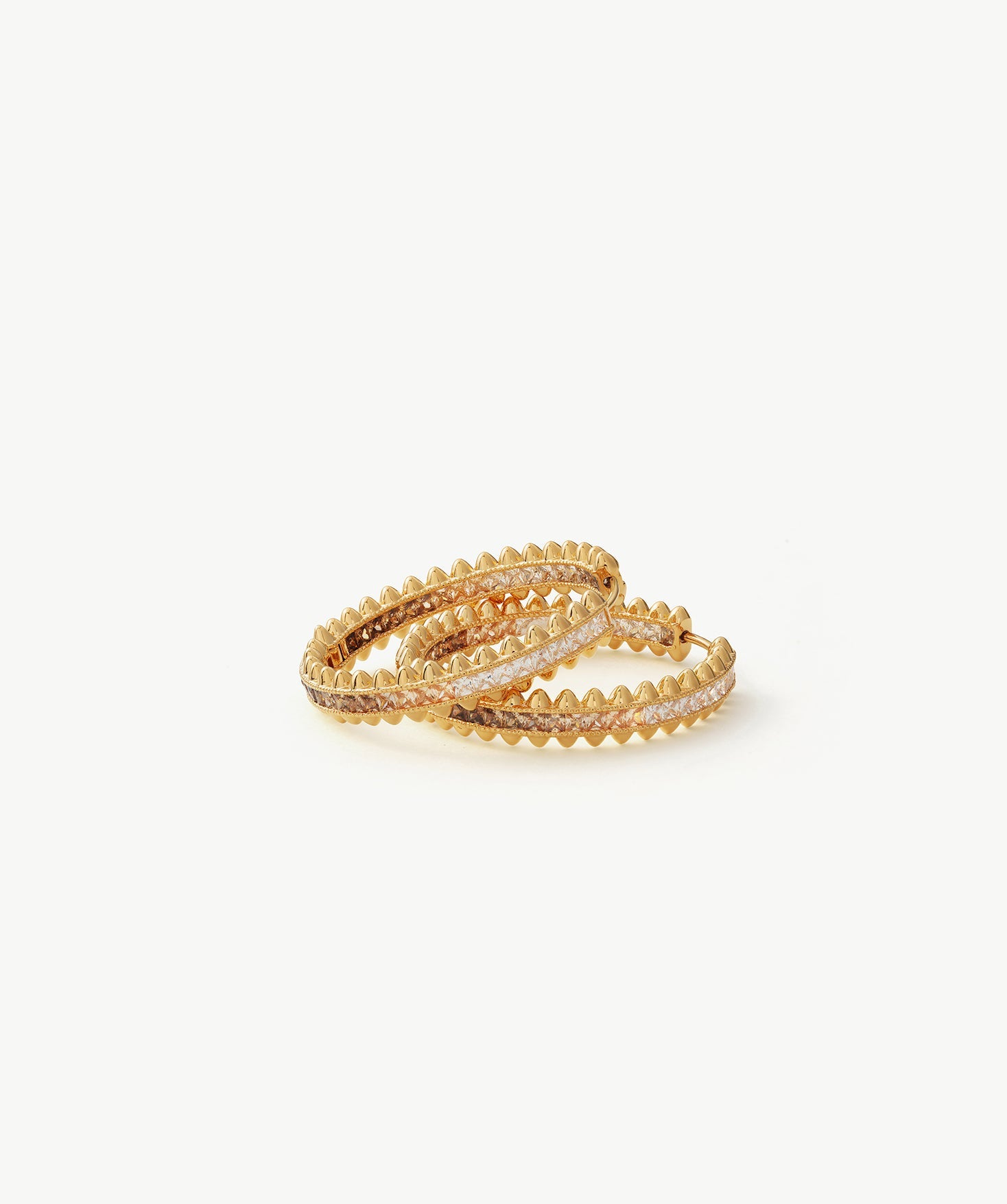 Rock Gemstone Ombre Spike Hoop Earrings | Gold-Plated Statement Hoops – MaiaMina