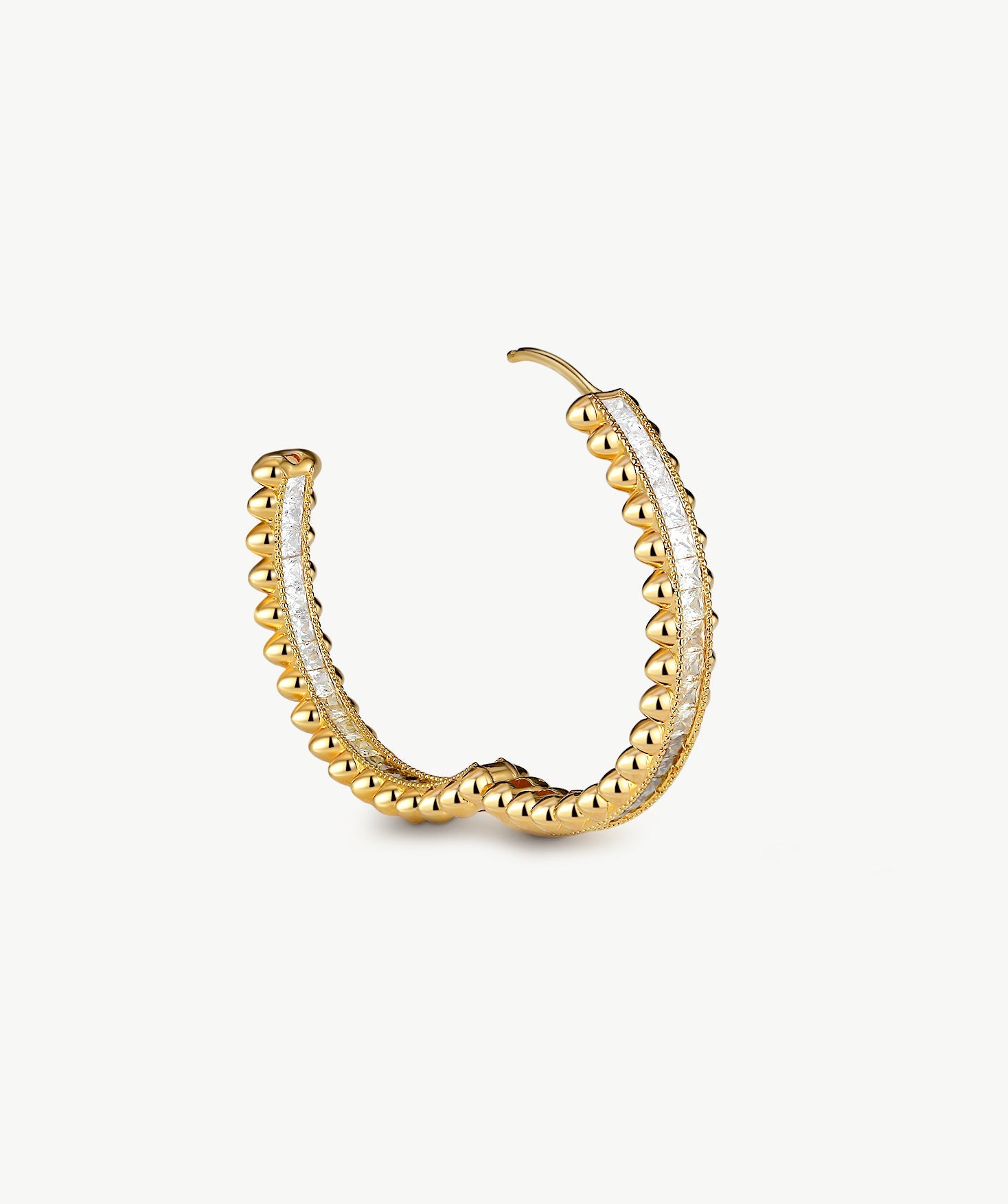 Rock Gemstone Ombre Spike Hoop Earrings | Gold-Plated Statement Hoops – MaiaMina