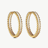 Rock Gemstone Ombre Spike Hoop Earrings | Gold-Plated Statement Hoops – MaiaMina