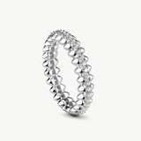 Rock Gemstone Pave Spike Eternity Ring in Silver – Modern Edge Band | MaiaMina