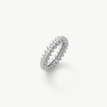 Rock Gemstone Pave Spike Eternity Ring in Silver – Modern Edge Band | MaiaMina