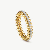 Gold Vermeil Pave Eternity Ring with Spiked Design – MaiaMina