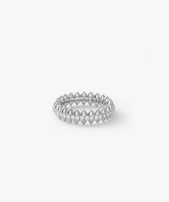 Rock Gemstone Pave Spike Eternity Ring in Silver – Modern Edge Band | MaiaMina