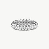 Rock Gemstone Pave Spike Eternity Ring in Silver – Modern Edge Band | MaiaMina