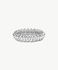 Rock Gemstone Pave Spike Eternity Ring in Silver – Modern Edge Band | MaiaMina