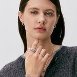 Rock Gemstone Pave Spike Eternity Ring in Silver – Modern Edge Band | MaiaMina