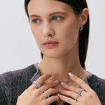 Rock Gemstone Pave Spike Eternity Ring in Silver – Modern Edge Band | MaiaMina