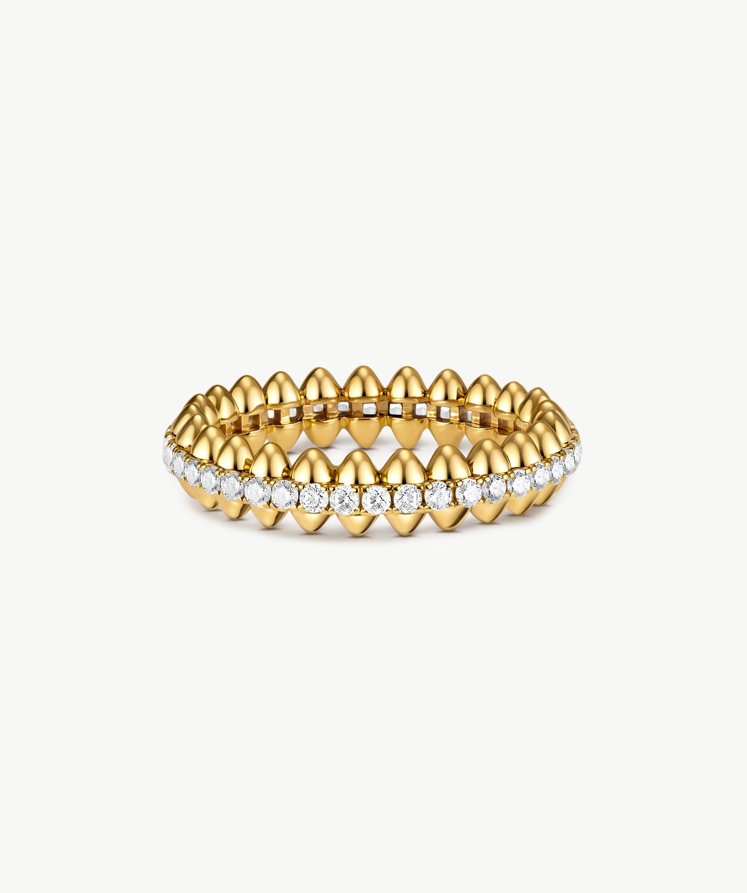 Gold Vermeil Pave Eternity Ring with Spiked Design – MaiaMina
