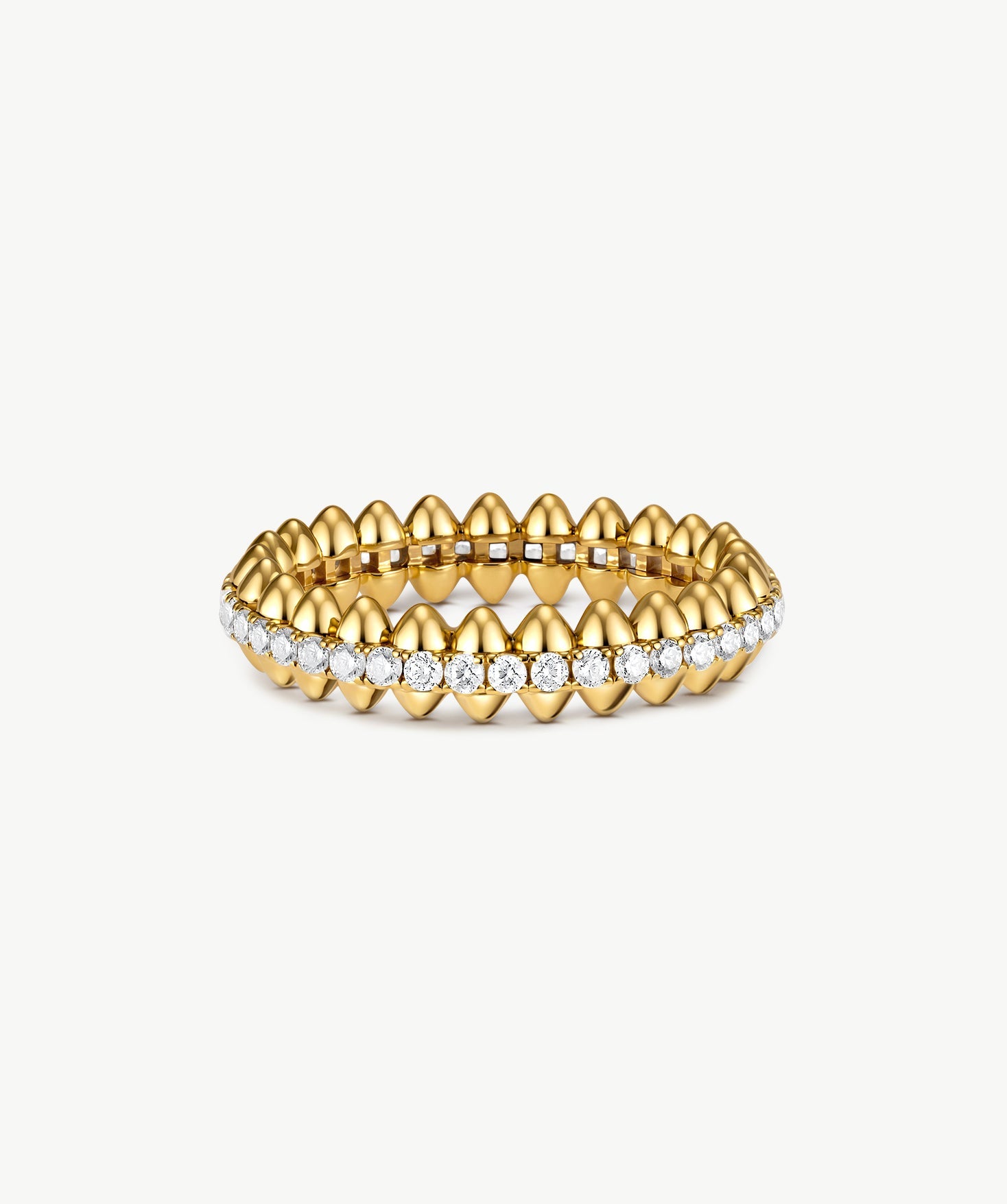 Gold Vermeil Pave Eternity Ring with Spiked Design – MaiaMina