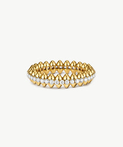 Gold Vermeil Pave Eternity Ring with Spiked Design – MaiaMina