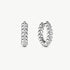 Rock Pave Spike Hoop Earrings in Silver – Edgy Modern Huggies | MaiaMina