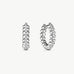 Rock Pave Spike Hoop Earrings in Silver – Edgy Modern Huggies | MaiaMina
