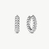 Rock Pave Spike Hoop Earrings in Silver – Edgy Modern Huggies | MaiaMina