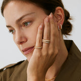 Gold Vermeil Spike Band Ring with Gemstone Accents – MaiaMina