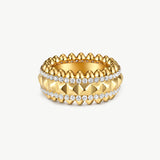 Gold Vermeil Spike Band Ring with Gemstone Accents – MaiaMina