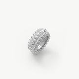 Rock Gemstone Spike Band Ring in Silver – Edgy Statement Ring | MaiaMina