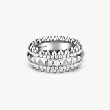 Rock Gemstone Spike Band Ring in Silver – Edgy Statement Ring | MaiaMina