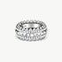 Rock Gemstone Spike Band Ring in Silver – Edgy Statement Ring | MaiaMina