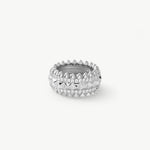 Rock Gemstone Spike Band Ring in Silver – Edgy Statement Ring | MaiaMina