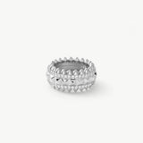 Rock Gemstone Spike Band Ring in Silver – Edgy Statement Ring | MaiaMina